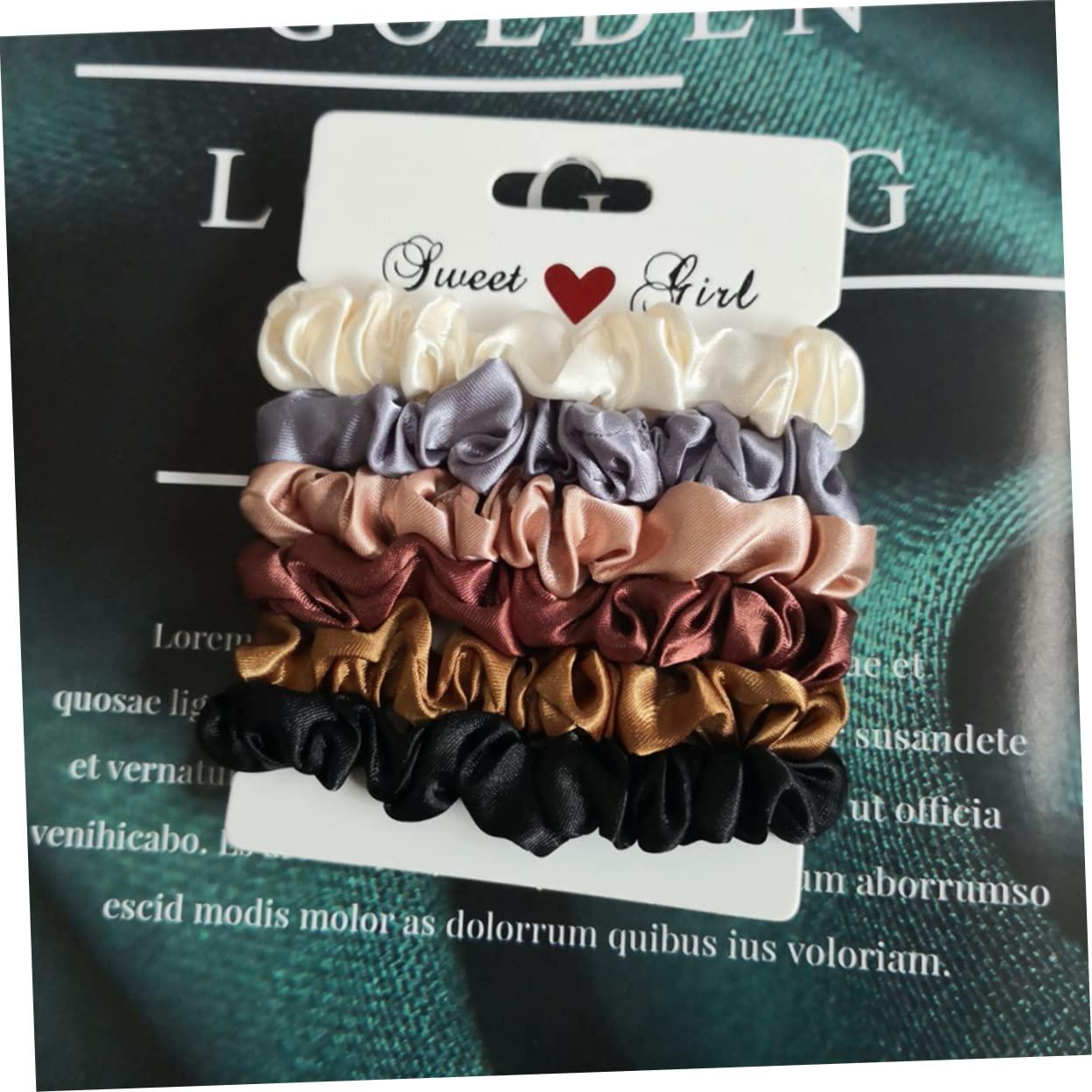 VINTORKY VINTORKY Chic Retro Hair Ties Set 12 Pcs Silk Satin Hair Bands for Girls Ponytail Holders Stretchy Elastic for Women