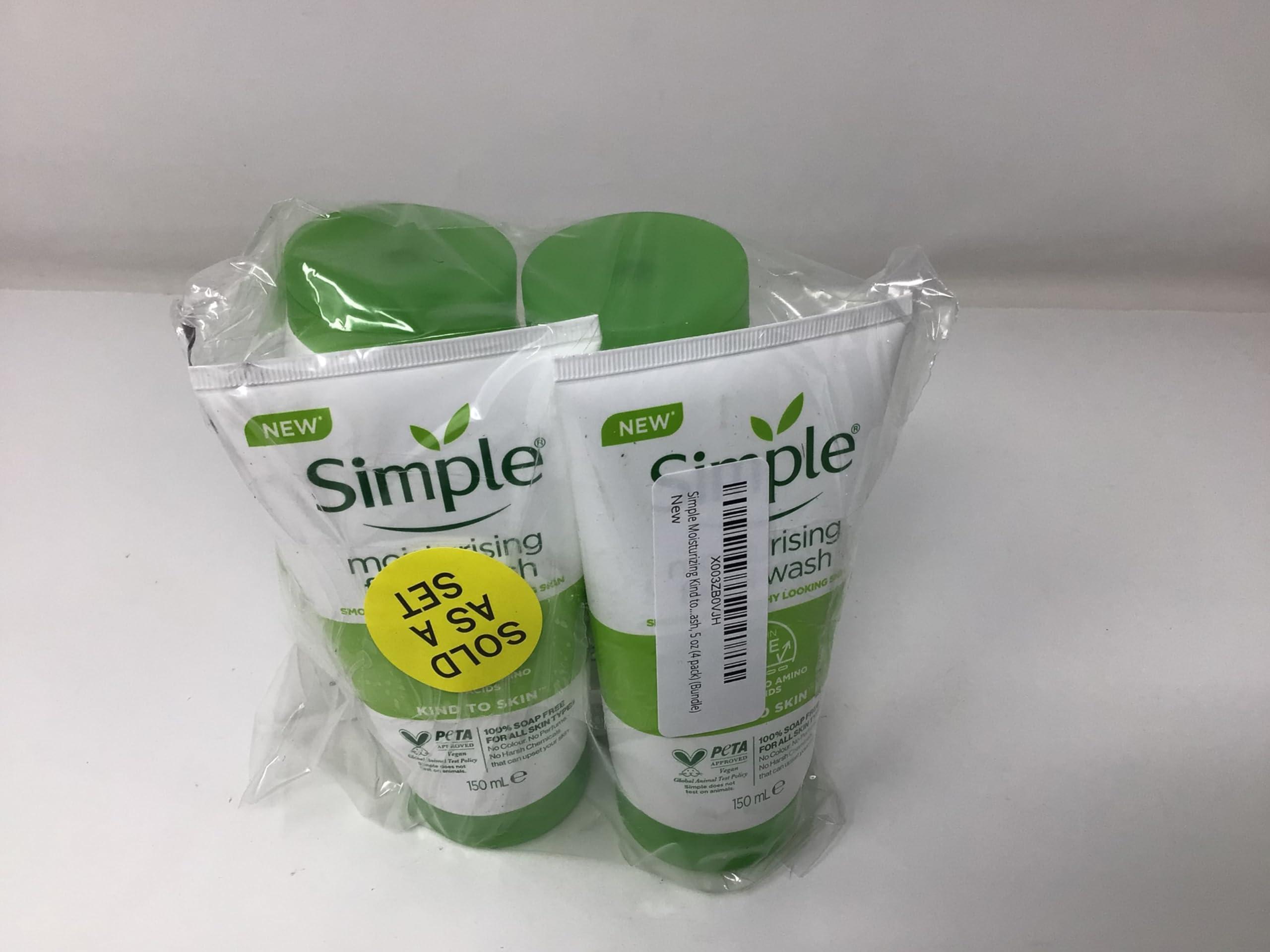 Simple Simple Moisturizing Kind to Skin Face Wash, 5 oz (4 pack) (Bundle)
