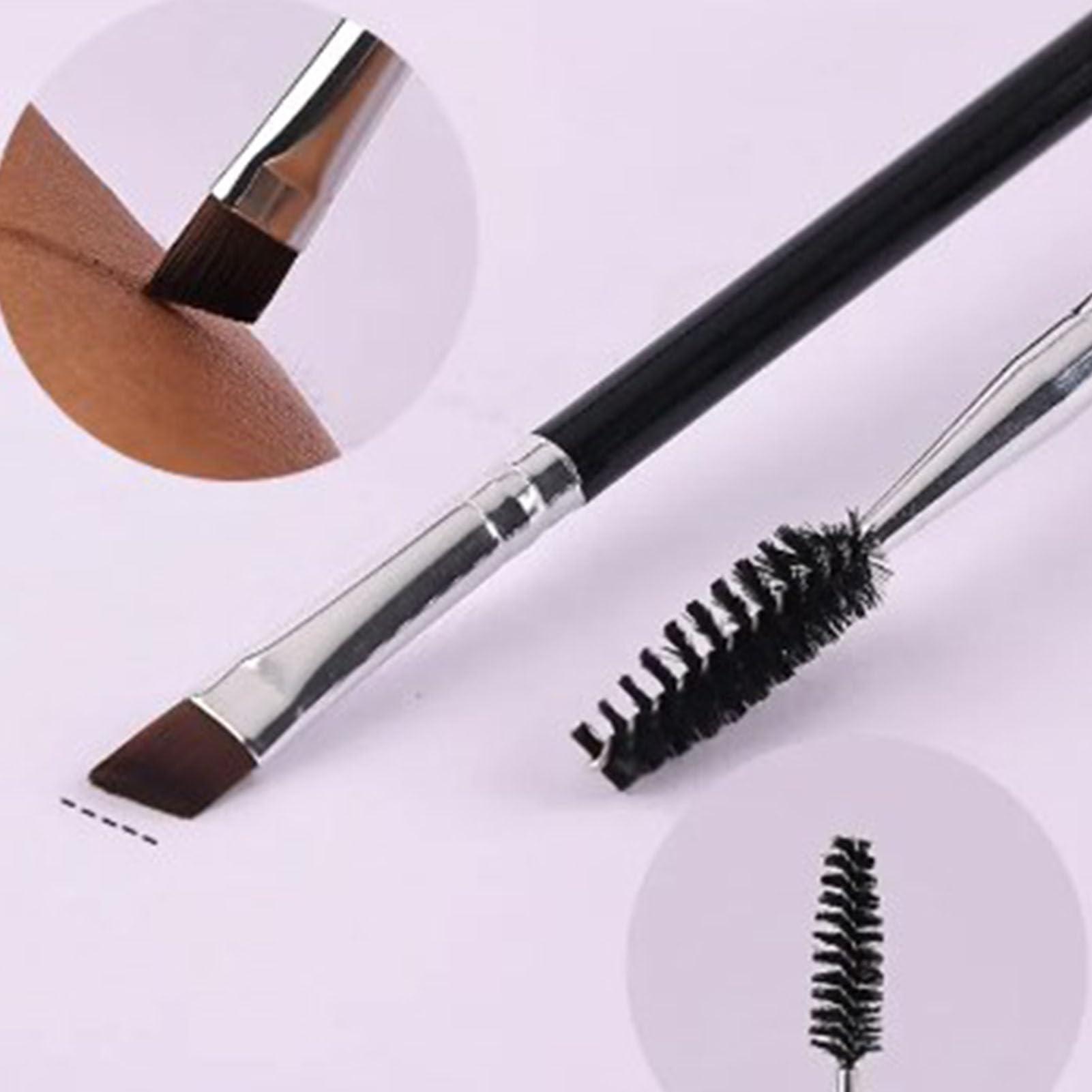 Srliya Double Ended Eyebrow Brush Angled Brow Brush with Spoolies Portable Makeup Tool 5.9in