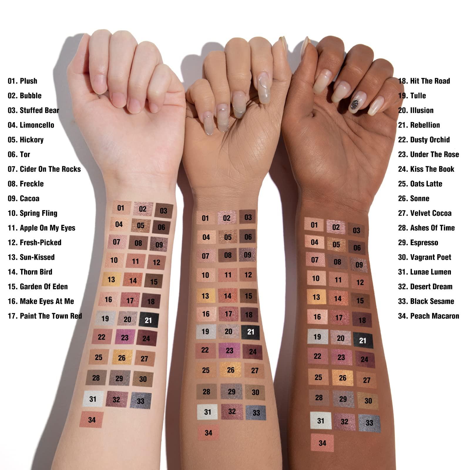 FOCALLURE FOCALLURE No Crease Eyeshadow Stick, Creamy Eye Shadow Stick, Matte & Shimmer Eyeshadow Pencil, Smudge-proof, Built-in Smudger, REBELLION