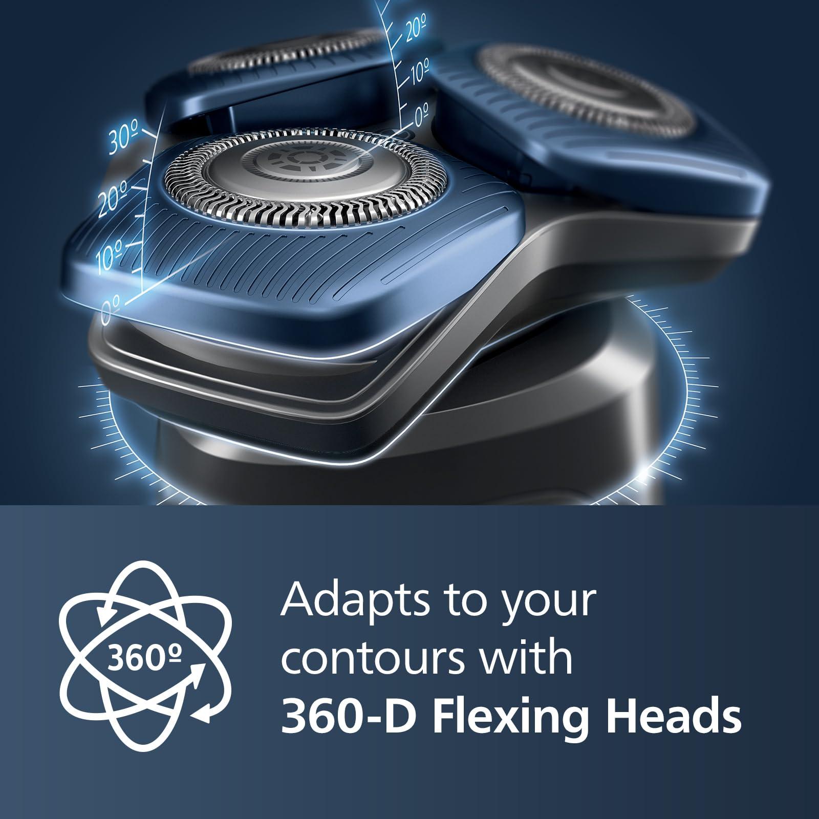 Philips Norelco Philips Norelco Shaver 7300, Rechargeable Wet & Dry Electric Shaver with SenseIQ Technology, Pop-up Trimmer, Charging Stand, Click-on Nose Trimmer, & Travel Case, S7887/92