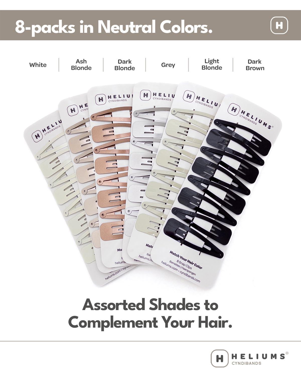 Heliums Heliums Large Snap Hair Clips - Dark Brown - 2.7 Inch Metal Hair Barrettes for Women, Metallic Snap Clips - 8 Count