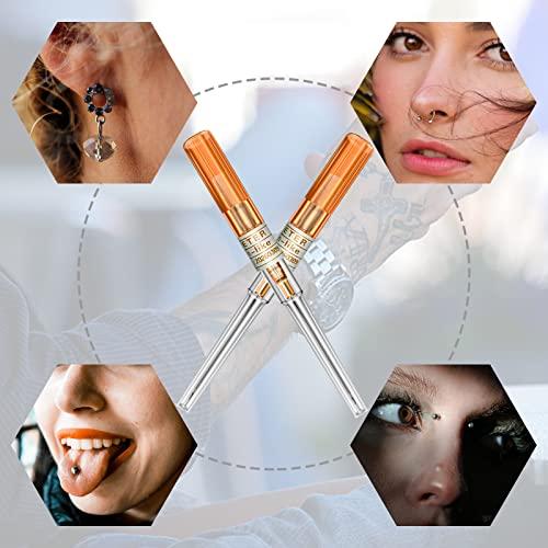 BoChang Catheter Needles - Autdor 5Pcs Piercing Needles 14 Gauge IV Catheter Needles Ear Nose Piercing Needles Stainless Steel Hollow Needles for Ear Nose Lip Tongue Belly Navel Nipple Cartilage Piercing Kit