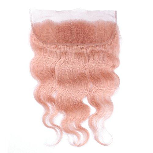 Ruma Hair Ruma Hair 8A Glamorous Rose Gold Wavy Virgin Hair Weave With 13x4 Lace Frontal Closure 4Pcs Lot New Fashion Pink Body Wave Human Hair 3 Bundles With Ear to Ear Full Frontals (18 with 18 18 18)