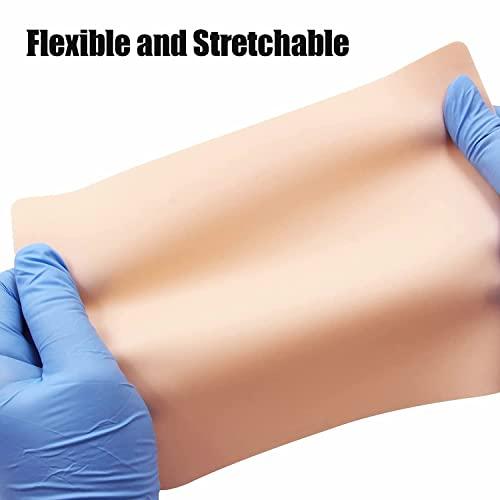 Yuelong Blank Tattoo Skin Practice - Yuelong 10Pcs Double Sides Fake Skin Soft Silicone Pads 7.4x5.6\" Tattooing Microblading or lips practice skin for Beginners and Experienced Tattoo Artists