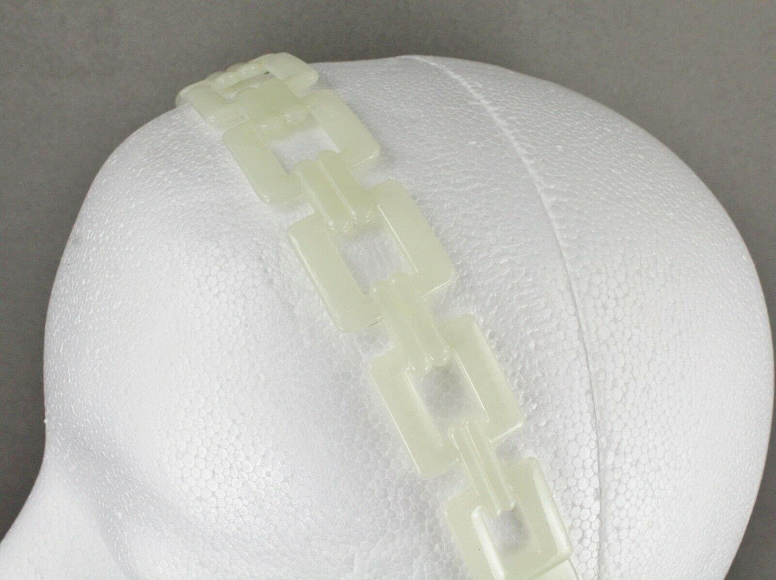 Wholesale Fashion HairClip Cream Plastic Chain Link Headband Square Links Hair Band Accessory Grip Teeth Fashion hair Accessories for Women