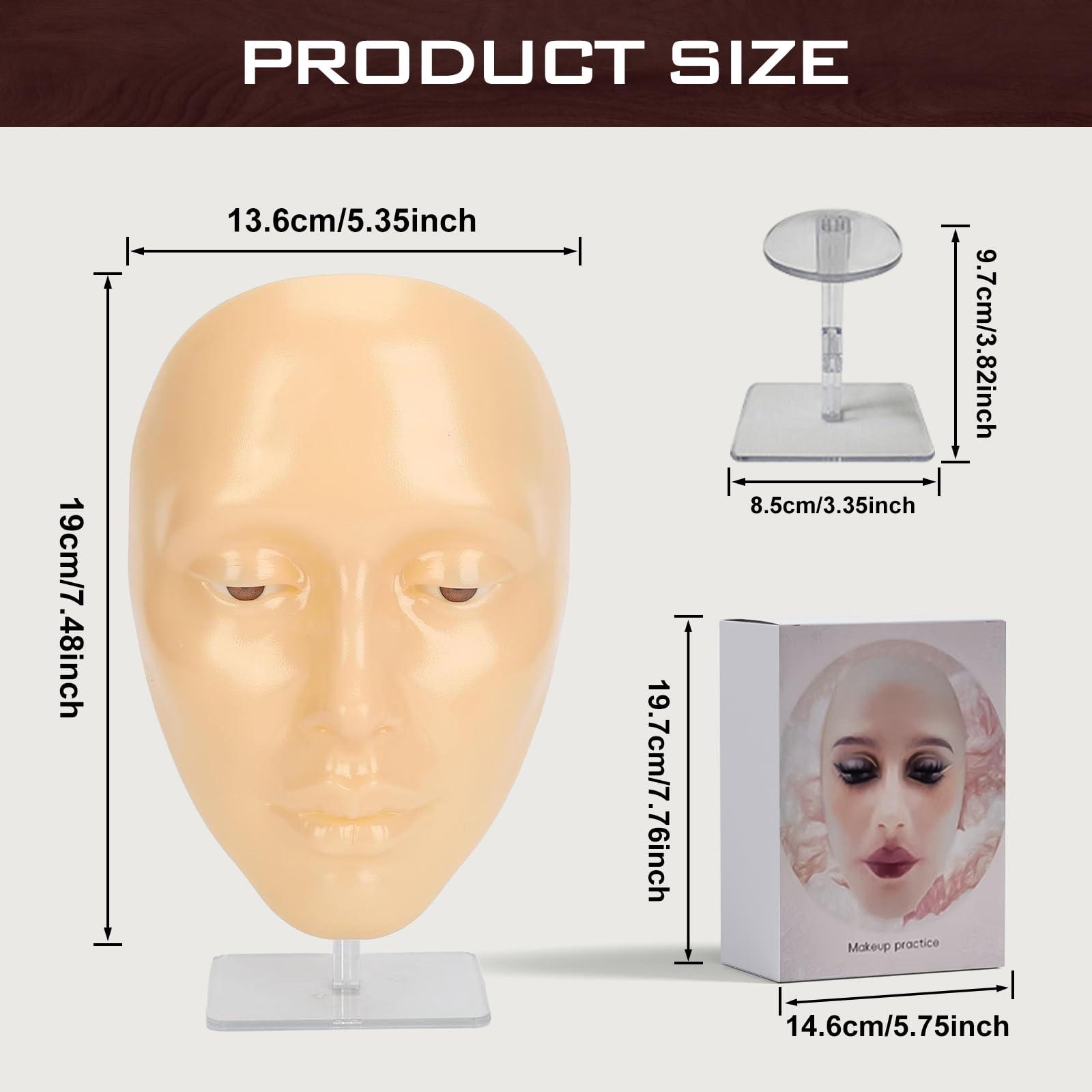 CHADWICK CHADWICK 5D makeup Practice Face Board, Silicone Makeup Mannequin Face, Reusable Beginner Practice Eye Makeup Face for Makeup Artist, Girl\'s Gift Or Professionals (light)