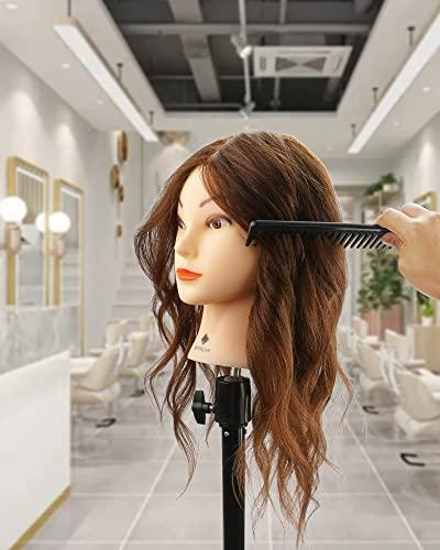 Male Mannequin Head With 100% Human Hair Cosmetology Manikin head for  Cutting Styling With Doll Head for Hair Styling with Clamp Stand