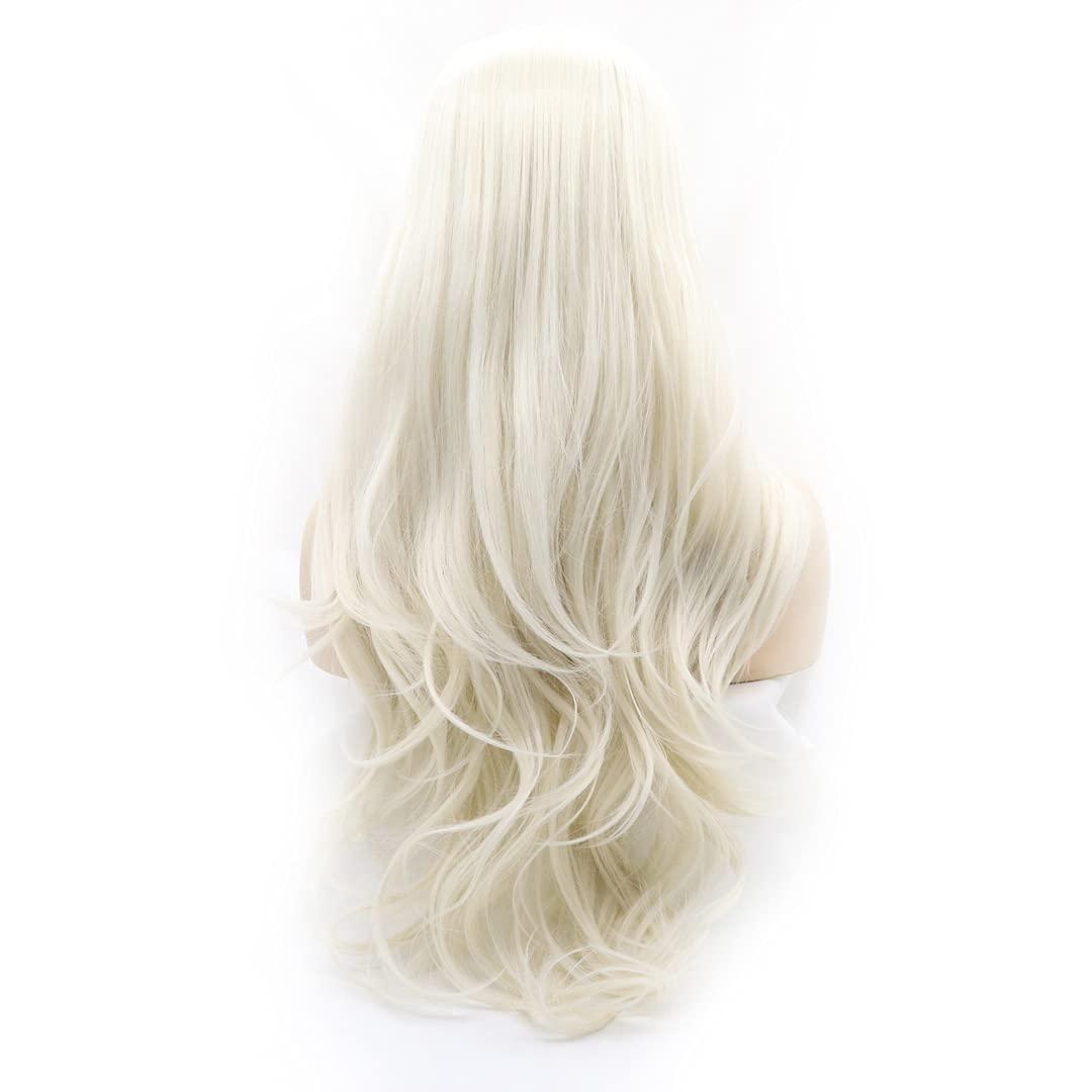 variouswig variouswig 24 Bright Pink Wig Natural Long Straight Wigs Heat-resistant Fiber Synthetic Wig Middle Part for Women for All Occasions (Golden)