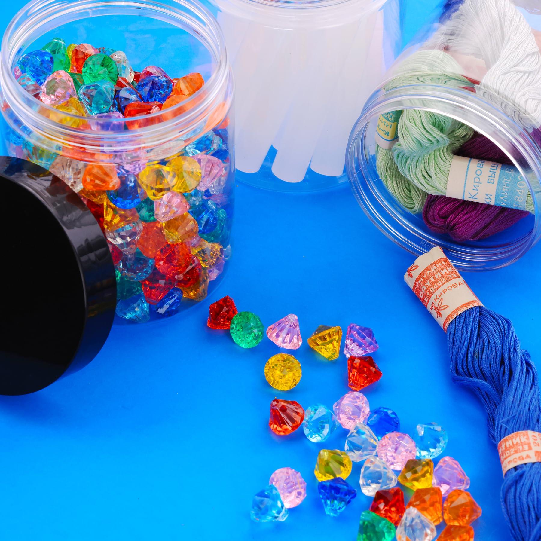 Rightitem Plastic Jars with Lids - 8 OZ Small Plastic Containers - 18 Pack - Travel Cosmetic Containers for Creams, Lotion - Leak Proof Clear Jar