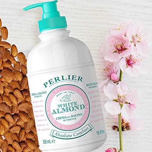Perlier Perlier White Almond Shower & Bath Cream - Nourishing & Soothing Luxury Bath Cream Made with Almond Oil for Deep Moisturization and Hydration (16.9 Fluid Oz.)