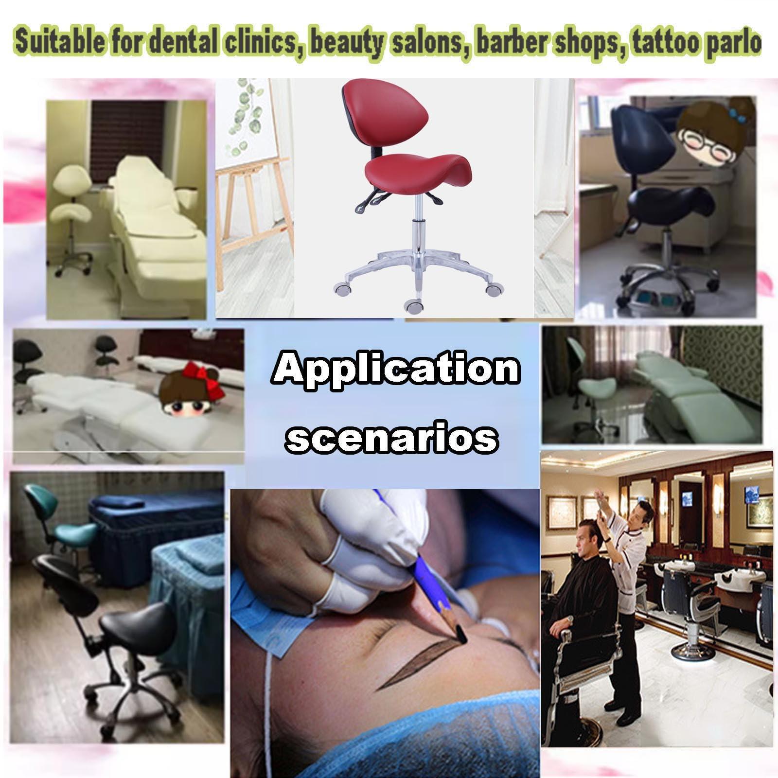 SFKLYU SFKLYU Saddle Stool Ergonomic Saddle Chair with Back Support, Microfiber Leather Seat Saddle Stool Height Adjustable for Salon Massage Dental Clinic,P29