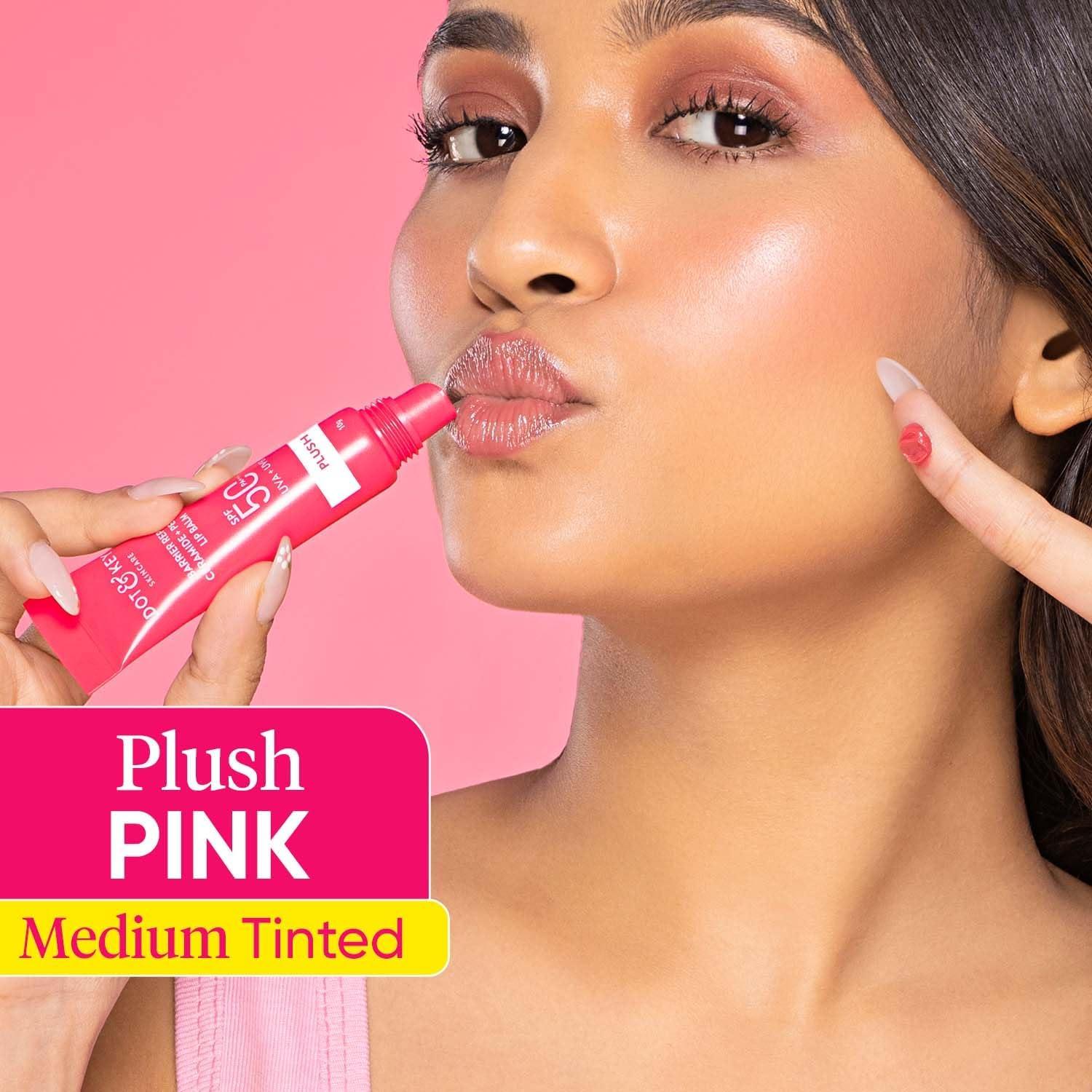 D.ot & K.ey D.ot&K.ey Ceramide&Peptide Lip Balm For Normal Skin|Plush Pink|Boosts Collagen&Instantly Plumps Lip|Moisturizing, Repairing, Plumping, Shining