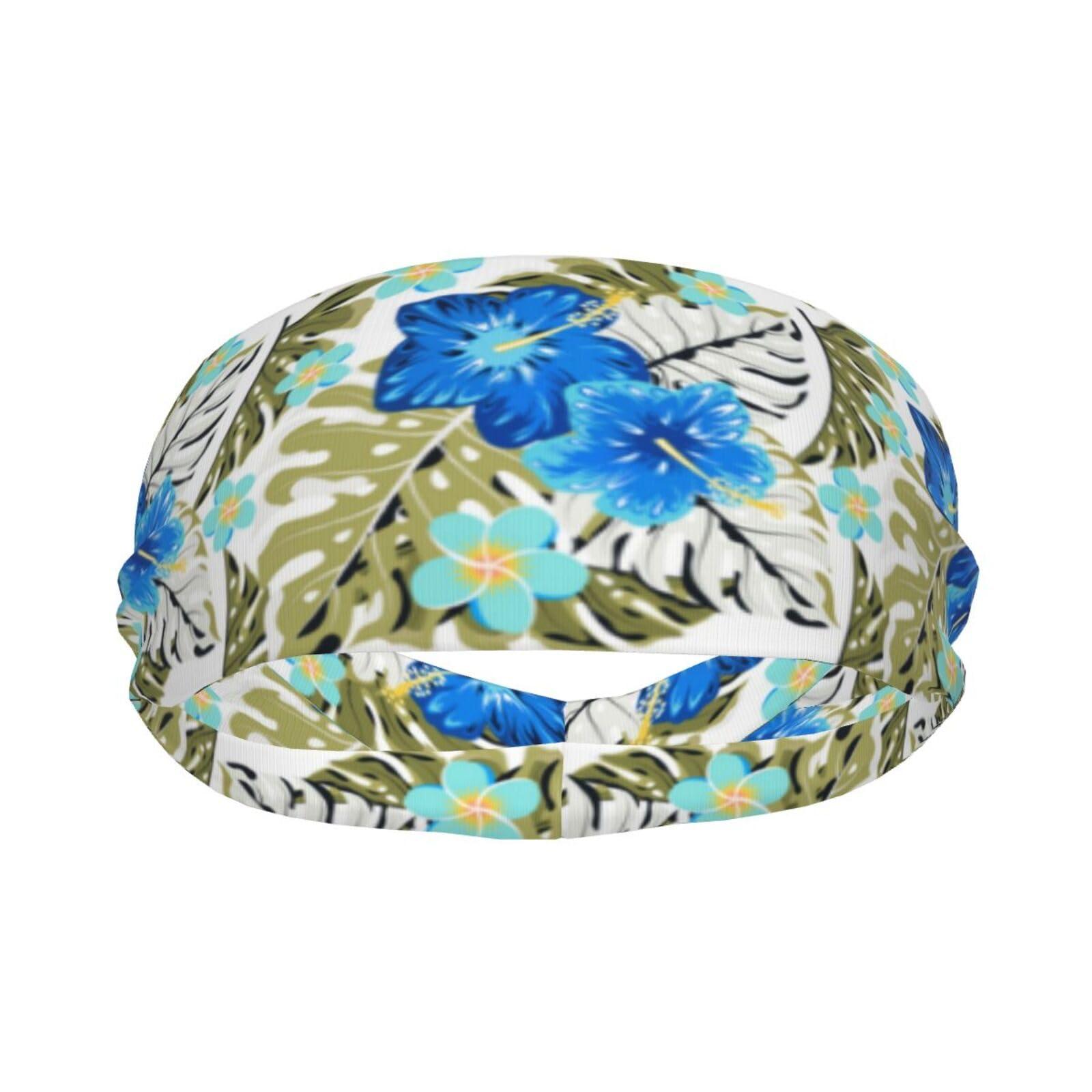 ROSIHODE Hawaii Hawaiian Flower Wide Headbands,Fashion Hair Bands Yoga Running Sports Workout Gym Stretchy Turbans for Women Men
