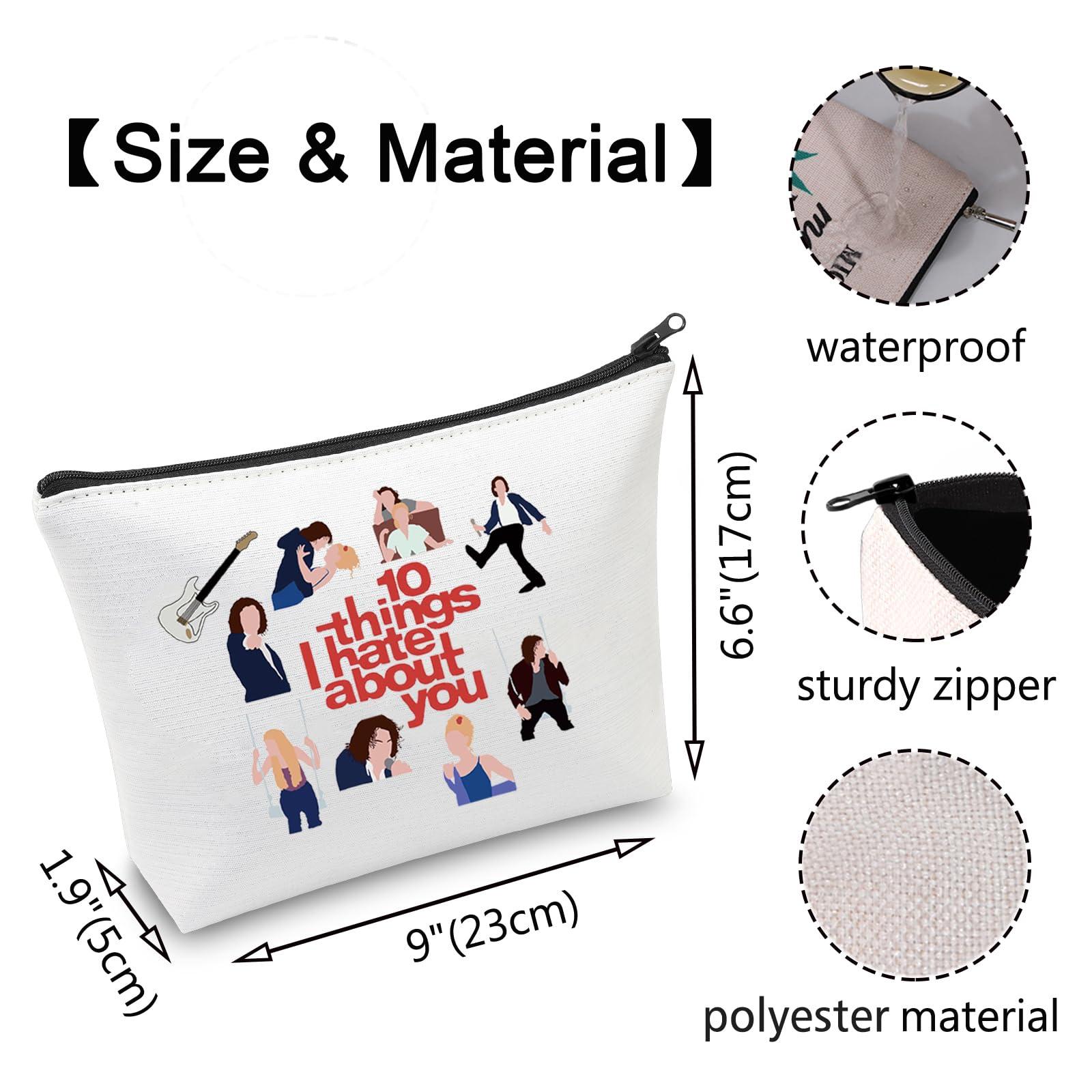 VAMSII VAMSII 10 Things I Hate About You Movie Inspired Gift Romantic Movie Cosmetic Bag 90s Romantic Comedy Gift (IHateAboutYouBag)