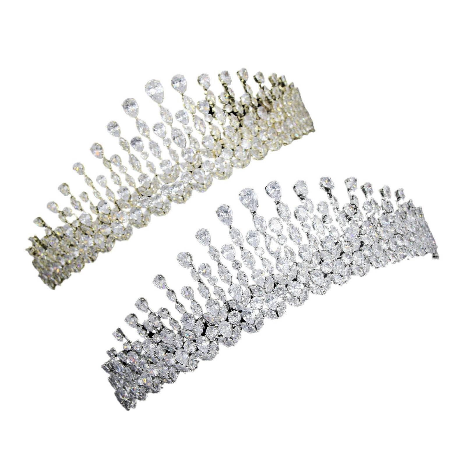 CarXs CarXs Bridal Hair Accessories Pageant Crown Wedding Tiara Zircon Crown