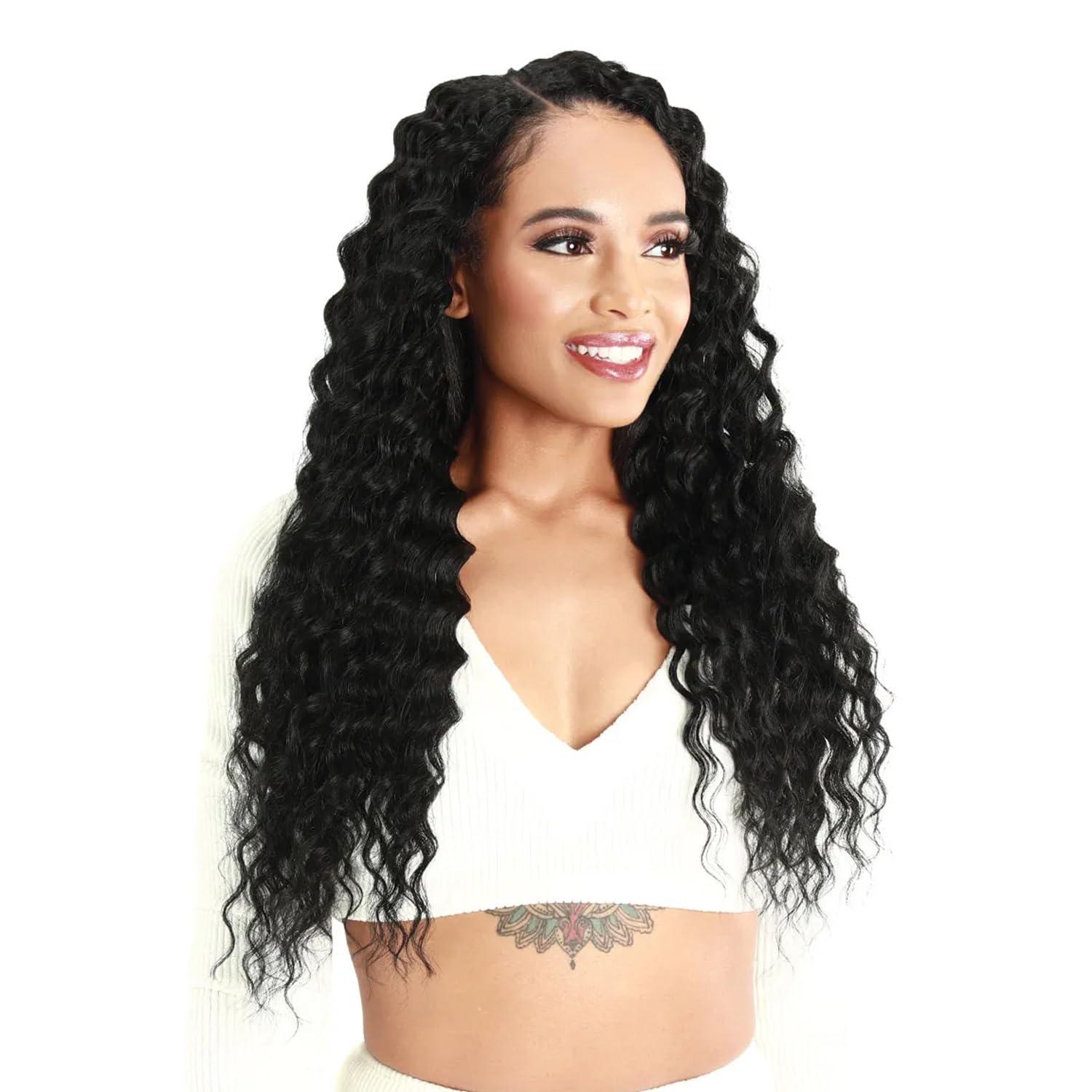 Zury Royal Zury Weave Natural Dream Silk Press Clip On 7Pcs Deep Wave 24\" (OREO CARAMEL(27/30/613))