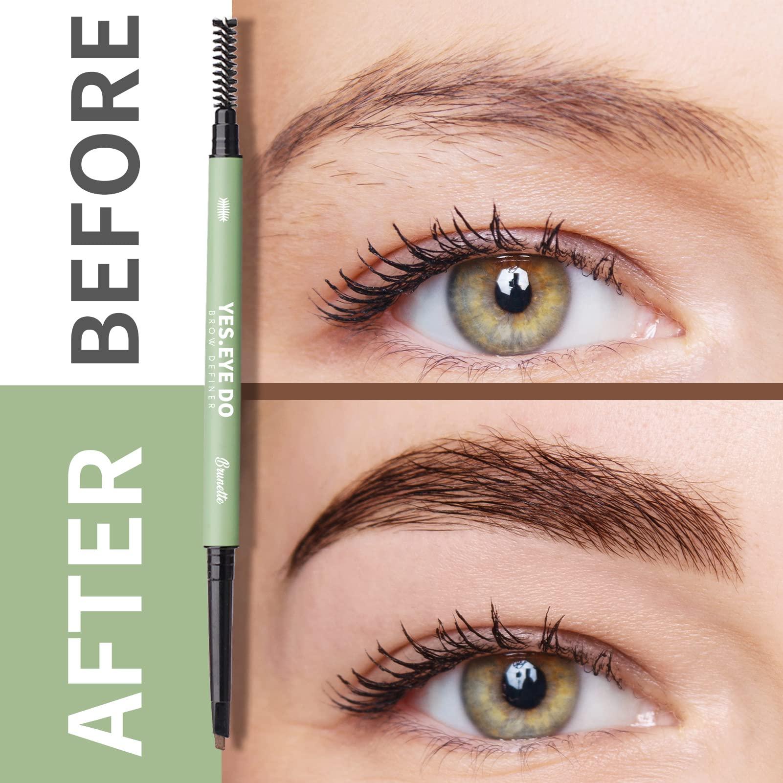 YES.EYE DO Grey Eyebrow Pencil for Older Women Soft, Ultra Slim Gray Eyebrow Pencil Long Lasting, Waterproof,Double Head Brow Sculptor for Natural Eye Brow Lamination Makeup Look, Grey, YES.EYE DO