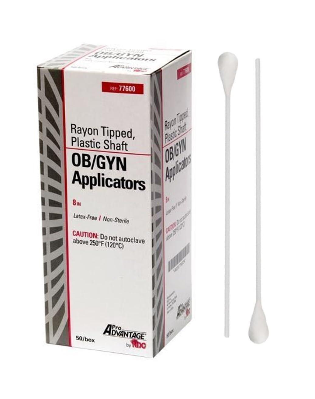AmeriCan Goods AmeriCan Goods 50/pk OB/GYN Swabs Rayon Tipped Applicators 8\"(20cm) Plastic Shaft Latex-Free Non Sterile Autoclavable Above 250F