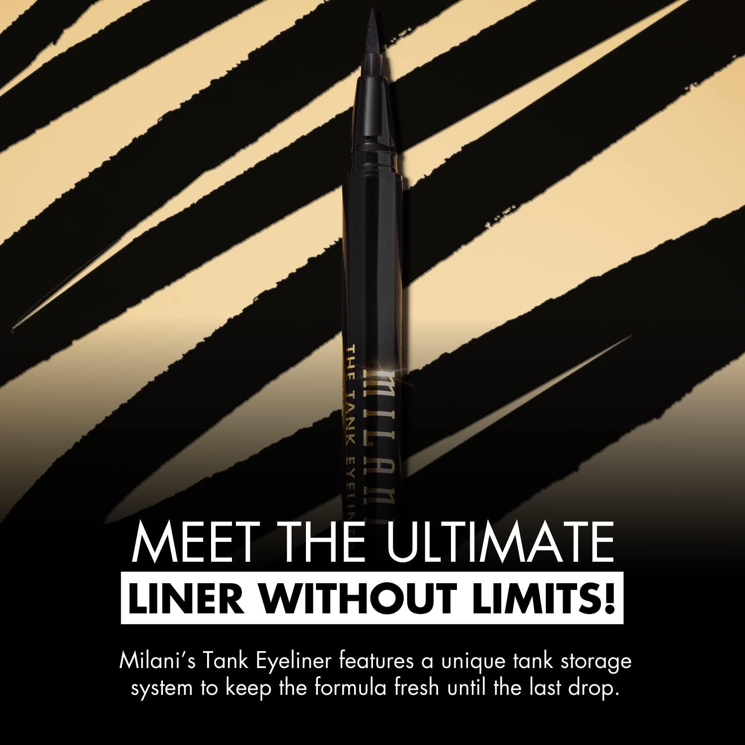 Milani Milani The Tank Liquid Eyeliner - No-Skip, Waterproof, Long Lasting, Smudgeproof, Black, Cruelty-Free, 12 Hour Wear, Tips & Tricks
