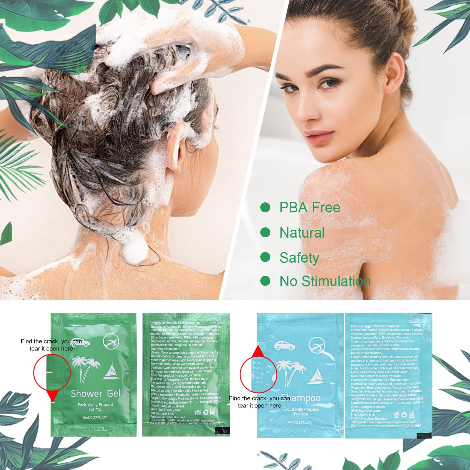 fafortune Bulk Hygiene Kits for Homeless ,Travel Size Body Wash and Shampoo Bulk 0.28fl Oz,Travel Size Shower Gel SetShampoo Bulk Travel Size ,Hotel Supplies for Guests (0.28fl Oz(Pack of 500), 500, Count)