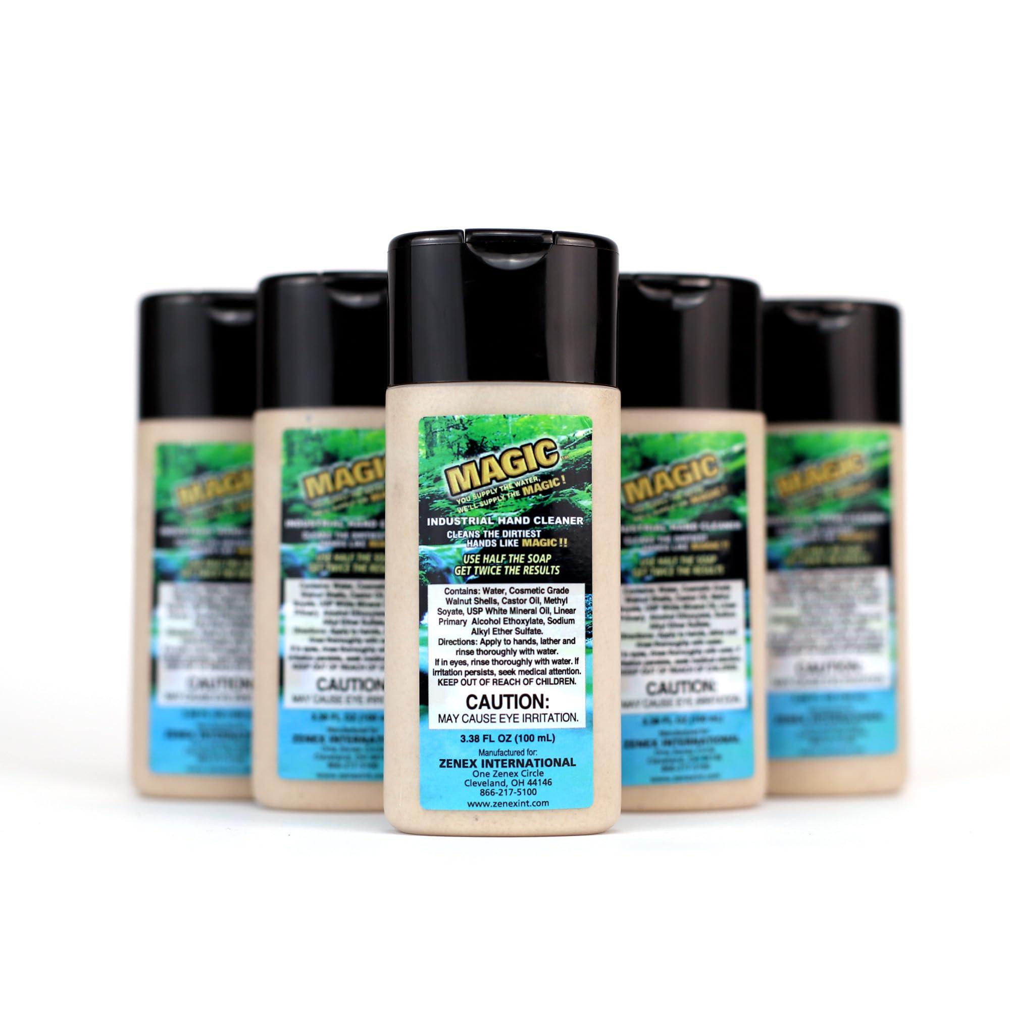 Zenex Zenex Magic Hand Soap - Industrial Hand Cleaner for Auto Mechanics | Shop Soap | Walnut Shell Scrubbers to Remove Grease, Oil, Ink & Paint | Moisturizing Ingredients | 100 ml (5 Pack)