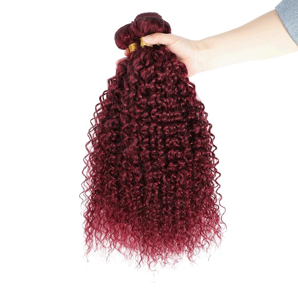SUHKRPT 18 20 22 Inch 99J Bundles Burgundy Curly Wave Human Hair Bundles Brazilain 99J Red Bundles Virgin Hair Wine Red Kinky Curly Bundles Human Hair Extensions