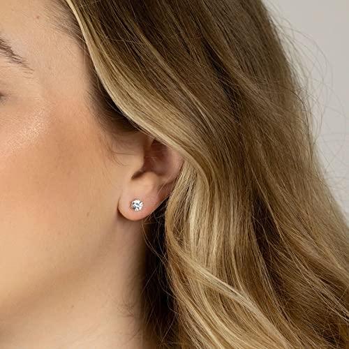 SugarTang 2 Pairs of Ear Piercing Kit and 3 Pairs of Moissanite Stud Earrings for Women, Lab-Created Diamond Eearrings with Gold Plated 925 Sterling Silver, Best Daint