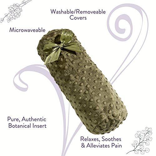 Sonoma Lavender Sonoma Lavender, Eucalyptus Bolster Roll, Microwaveable, Hot/Cold Neck Pillow, Soothing and Relaxing Pain Relief for Neck, Low Back or Behind The Knees, Removable/Washable Cover, (Green Dot)