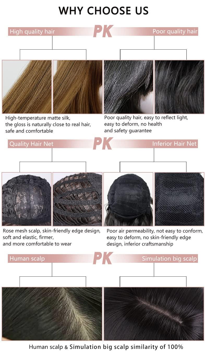 AIKO PRO AIKO PRO Chic Korean Fashion 26 Inch Long Wavy Curly Wig, Natural Heat-Resistant Synthetic Hair Wigs with Bands For Cosplay and Daily Wear (Pink Brown)