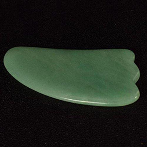 fengshuisale Feng Shui Gua Sha Facial Scraping Massage Tool Hand Made Natural Jade Green Guasha Board Spa Acupuncture Therapy Massage Stones-Set of 3 W3428