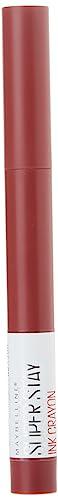 Maybelline New York Maybelline Super Stay Ink Crayon Lipstick Makeup, Precision Tip Matte Lip Crayon with Built-in Sharpener, Longwear Up To 8Hrs, Make It Happen, Berry Red, 1 Count