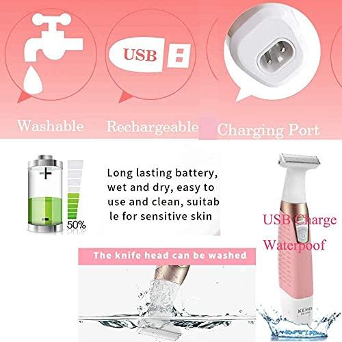 MISOY MISOY Electric Lady Shaver, Body Hair Trimmer, Bikini Womens Electric Razor, Rechargeable Hair Epilator, Painless 5 in 1 Hair Removal for Face, Arms, Back, Legs, Underarms & Nose, Eyebrows, Good Gifts