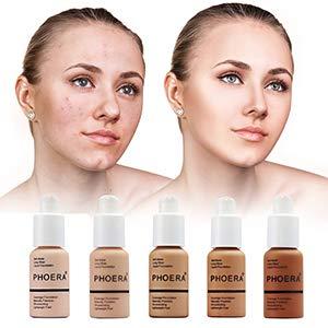 Yaper PHOERA Flawless Matte Liquid Foundation, Long Wear Oil Control Full Coverage Face Makeup Soft Liquid Foundation .(106#Warm Sun)