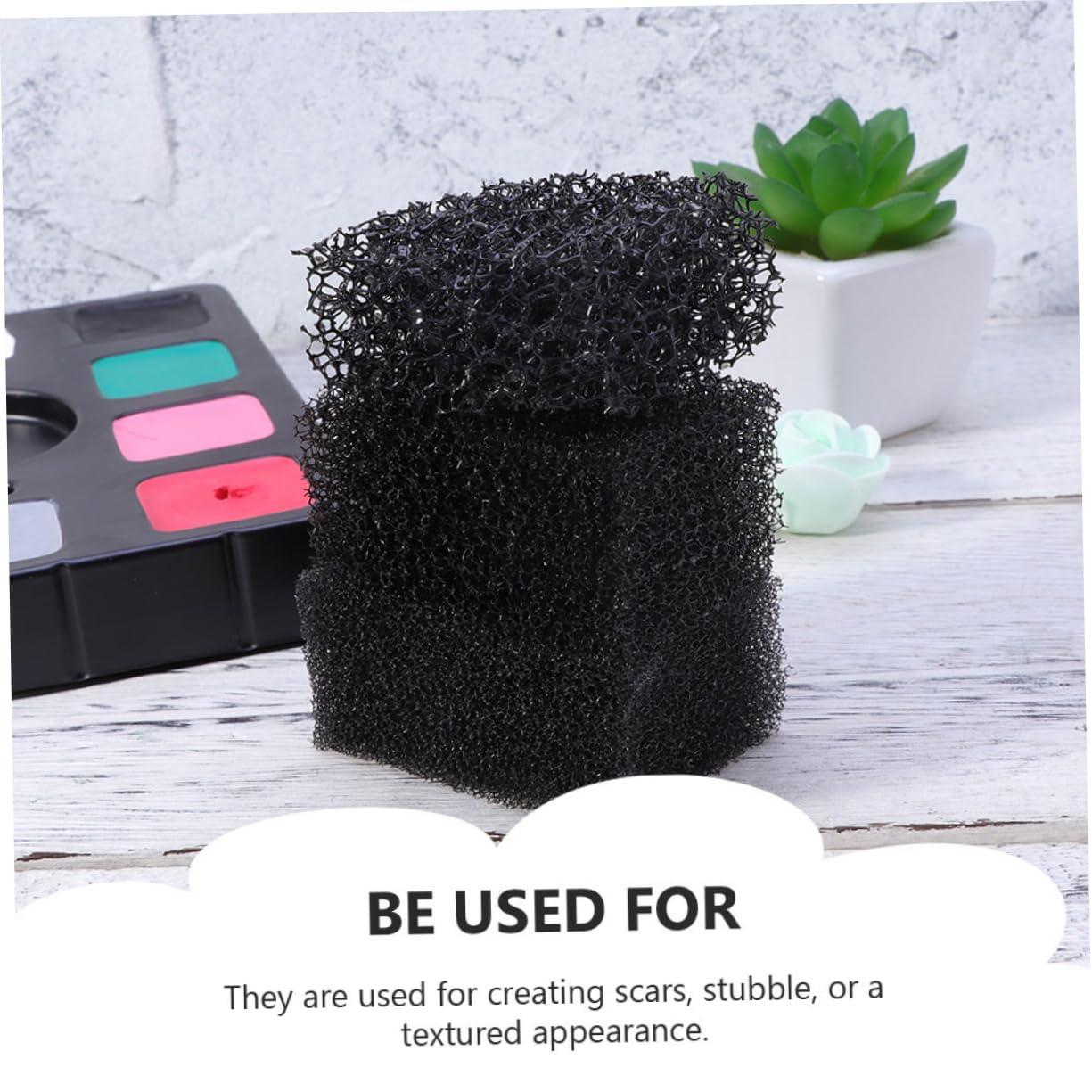 HAPINARY HAPINARY Makeup Special Effects 4PCS Makeup Sponge Scar Sponge Black for Halloween Cosplay Professional Makeup