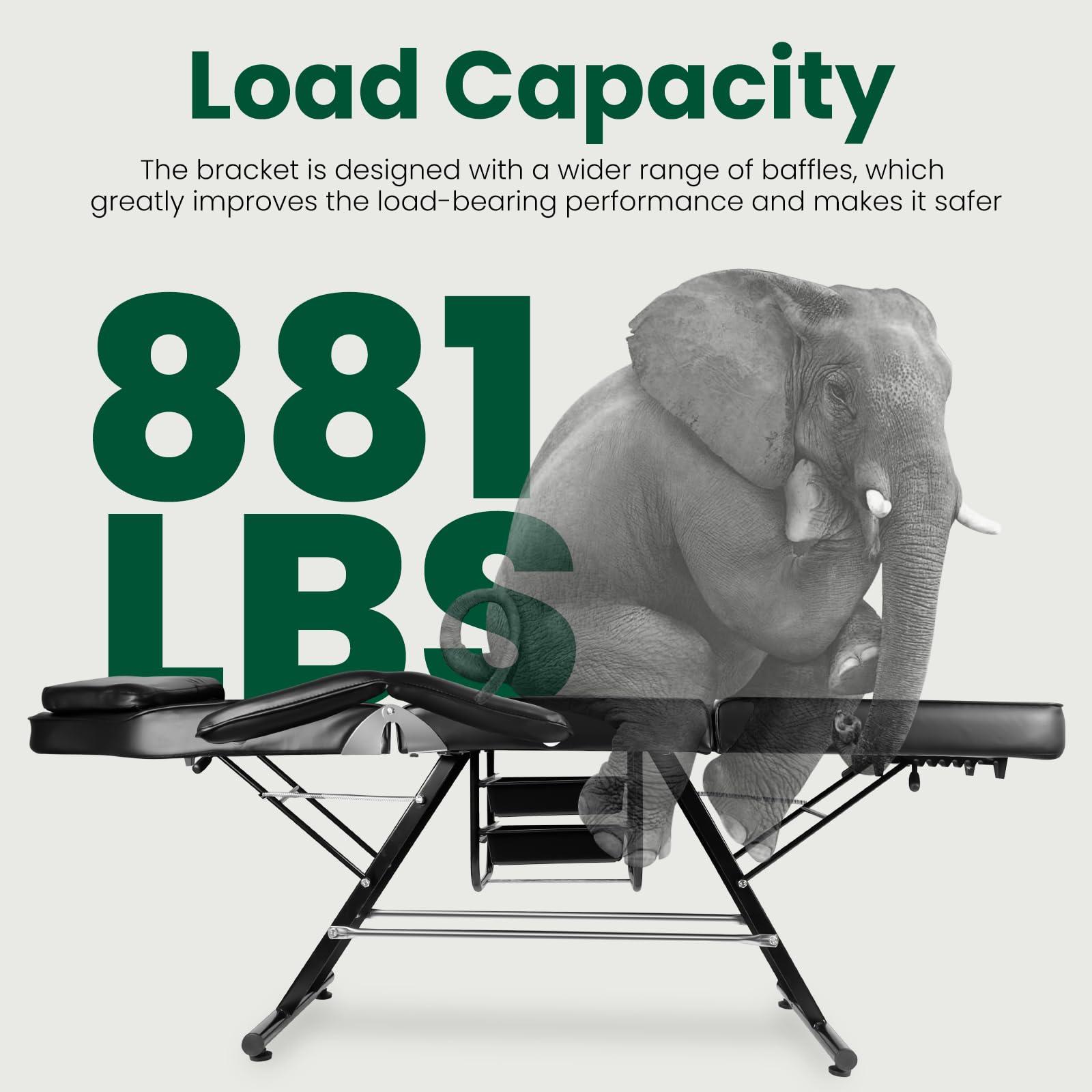 NinthAvenue Basics Tattoo Chair, 881 LBS Load-Bearing Face Chair, 360 Hydraulic Chair with 2 Layers of Drawers for Esthetician Beauty Spa Tattoo Eyelash Equipment Black