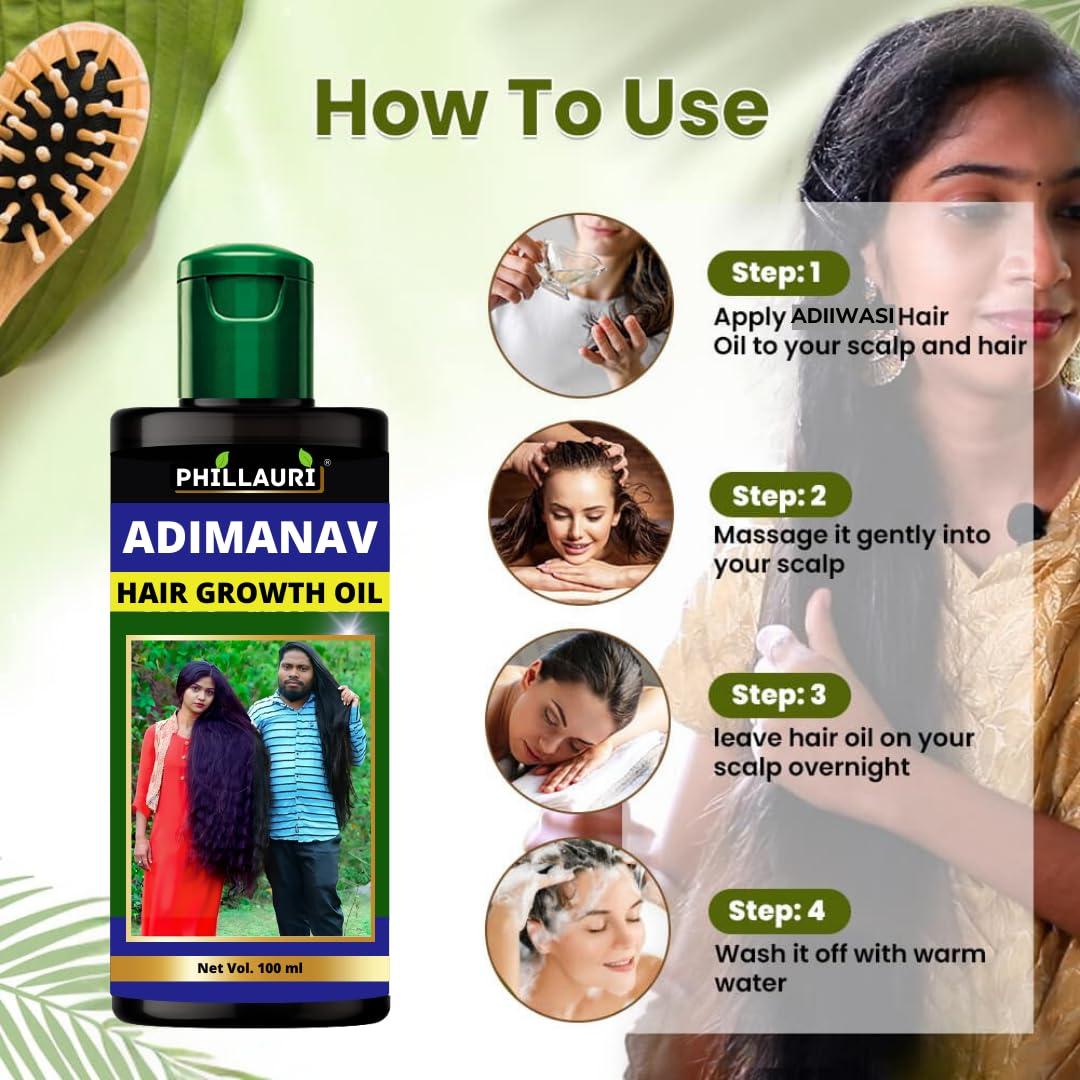 Phillauri Phillauri Adivasi Hair Oil | hair oil for dandruff control | hair oil for hair growth | for hair fall Control | with Rosemary Oil, Castor Oil, Argan Oil, Raw Batana Oil (Pack Of 5)