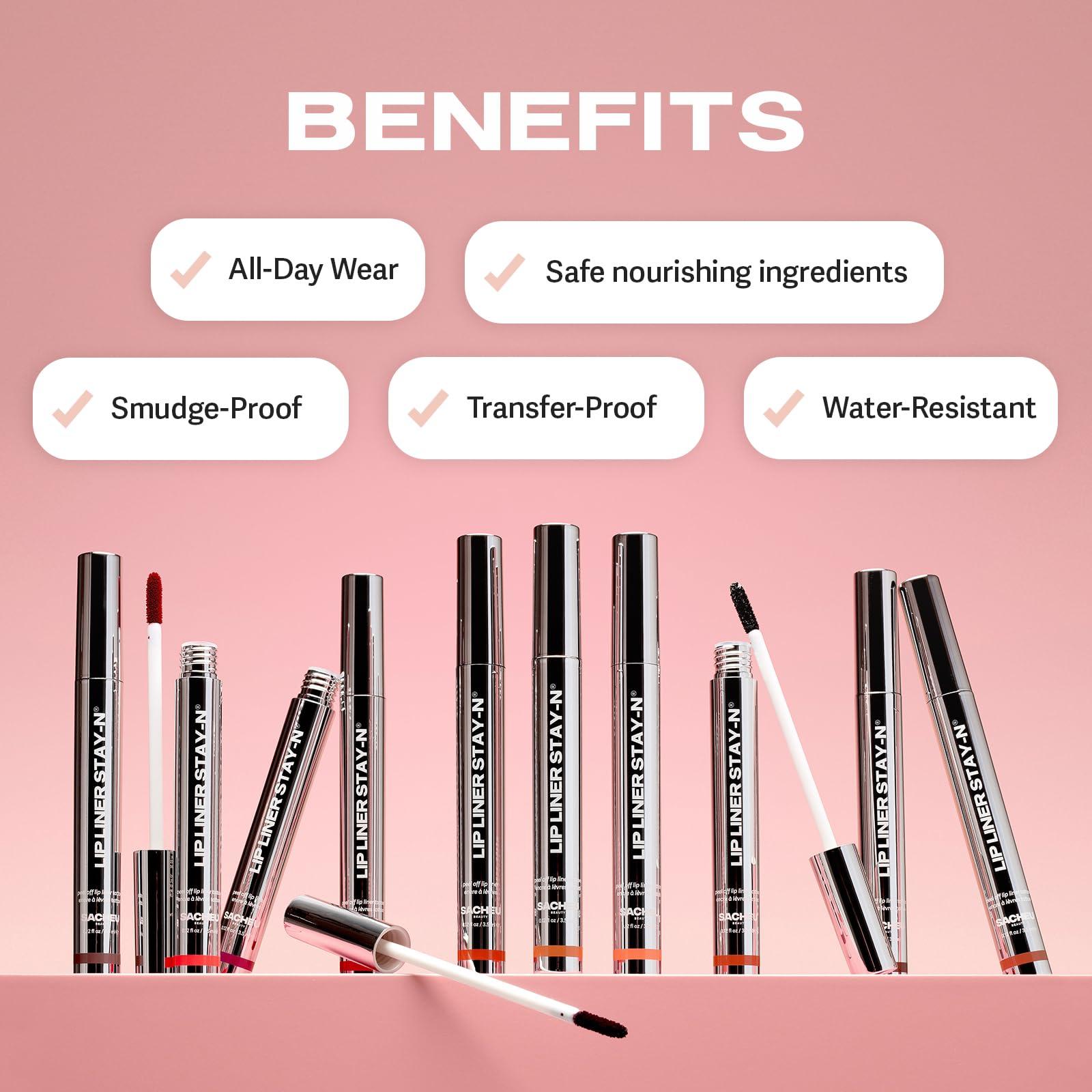 Sacheu Sacheu Lip Liner Stay-N Peel Off Lip Stain Long Lasting Matte Lip Tattoo Transfer Proof Lipstain Infused with Hyaluronic Acid & Vitamin E for All Skin Types Vegan & Cruelty-Free, Noohde