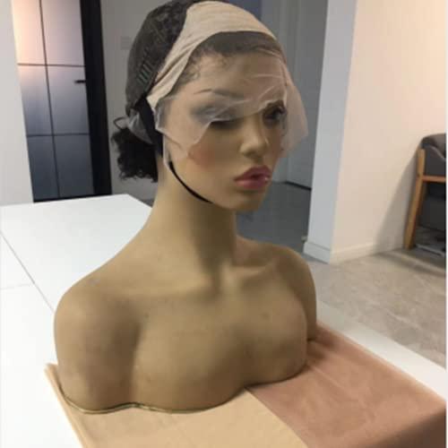 Trodalo Fake Scalp Method DIY Materials 1/2 Yard Wig Cap Net lace frontal Wigs Making Sewing Base Foundation Hairnets Accessories Lace Caps (lighter Skin)