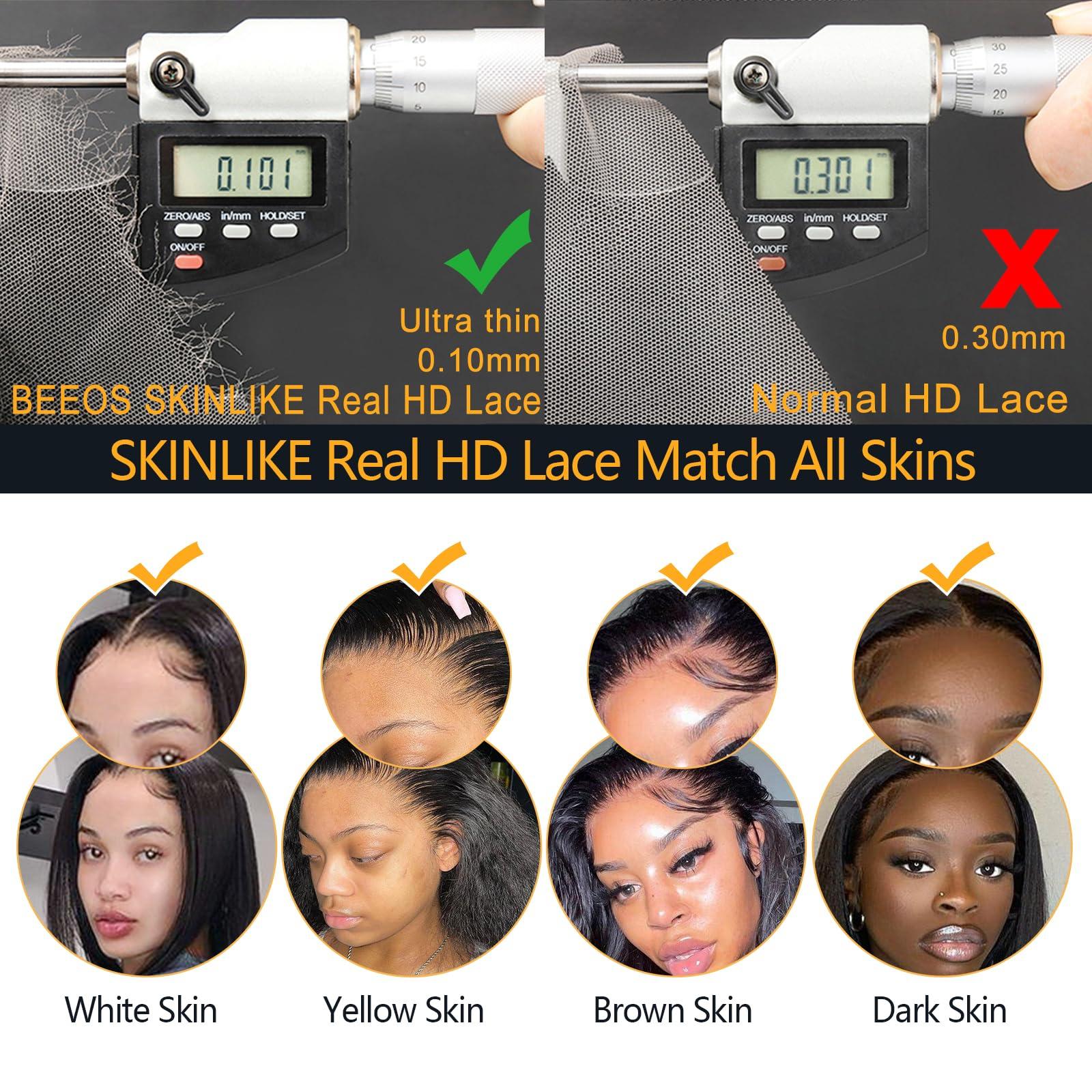 BEEOS BEEOS 6x6 HD Lace Closure Only, 613 Blonde 0.10mm Ultra-thin Invisible Swiss Lace Pre Plucked Straight Human Hair Closure 20 Inch