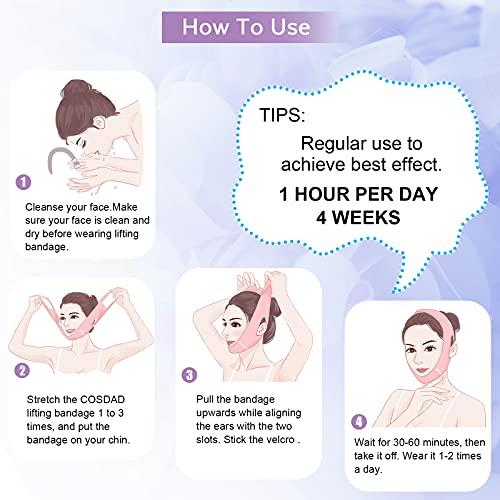 COSDAD COSDAD Reusable Double Chin Reducer Chin Strap Face Slimming Strap Face Slimmer Shaper for Women,Breathable Comfortable V Line Lifting Mask,Innovative Lifting Technology,One Fits All,Purple
