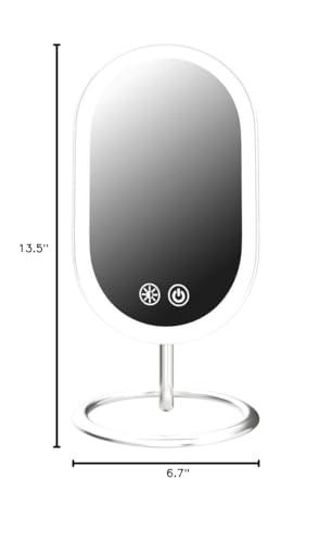 Fancii Fancii Vera LED Lighted Vanity Makeup Mirror, Rechargeable - Cordless Illuminated Cosmetic Mirror with 3 Dimmable Light Settings, Dual Magnification (Chrome)