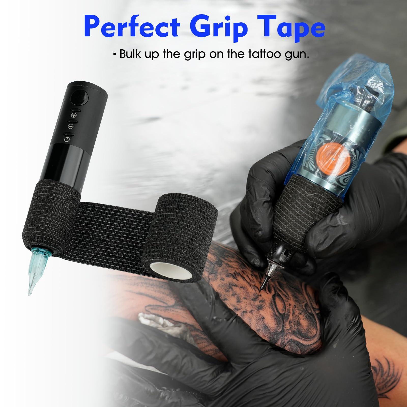 Dragoart Dragoart Tattoo Gun Kit, 10800rpm Wireless Tattoo Gun 4-12v Rotary Tattoo Machine, 1203RL Tattoo Cartridge Needles, 24pcs Tattoo Gtip Tape