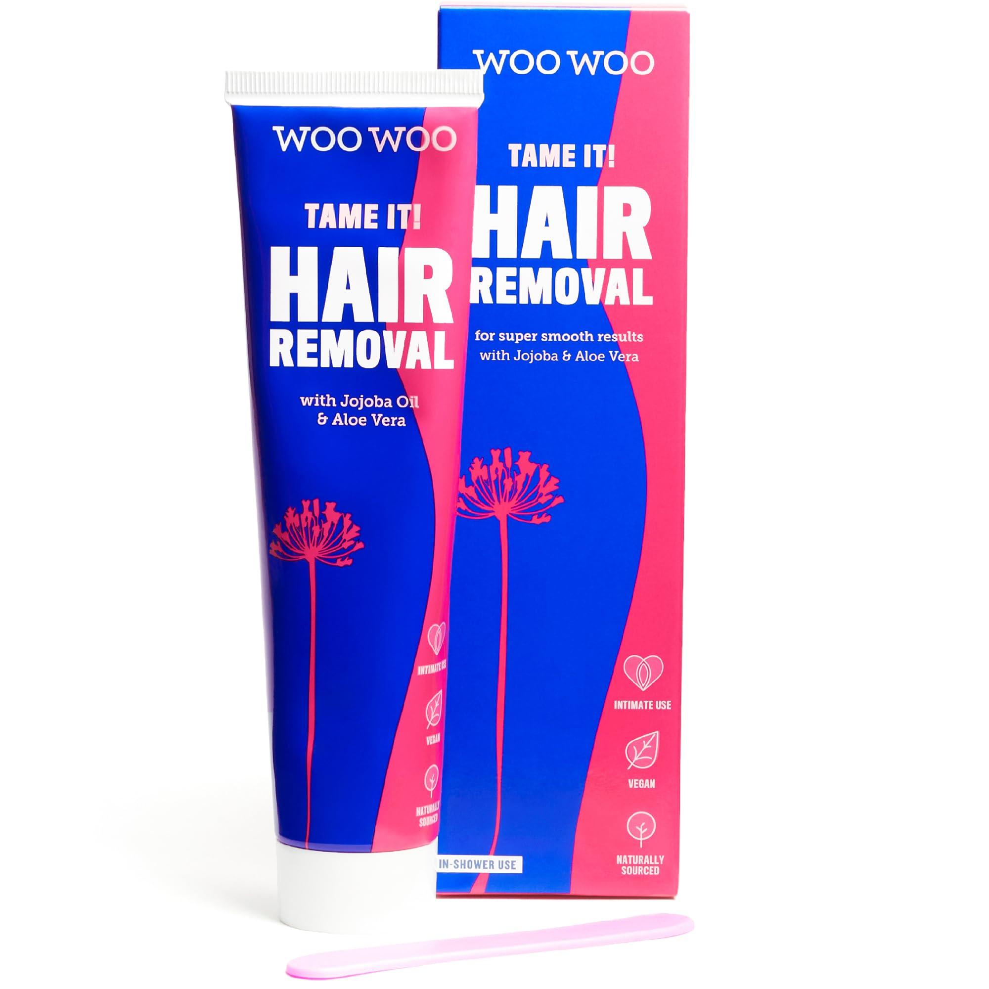 WOOWOO WooWoo - Tame It! In-Shower Natural Hair Removal Depilatory Cream | No Irritation Vegan Hair Remover For Sensitive Skin - Legs, Bikini, Intimate Areas (6.8 oz | 200 ml)