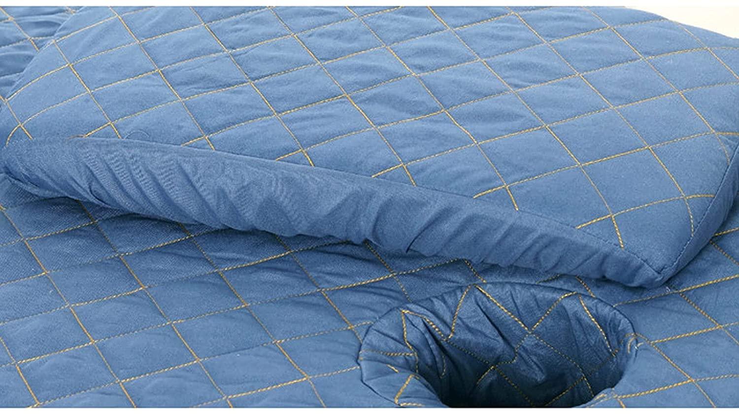 PAGOIAAR PAGOIAAR 4pcs Beauty Salon Bedding Massage Spa Cover Sets Beauty Bedspread 4-Piece Cotton High-end Simple Beauty Salon Massage and Massage Physiotherapy Bedspread Cover(Blue,70 * 180cm)