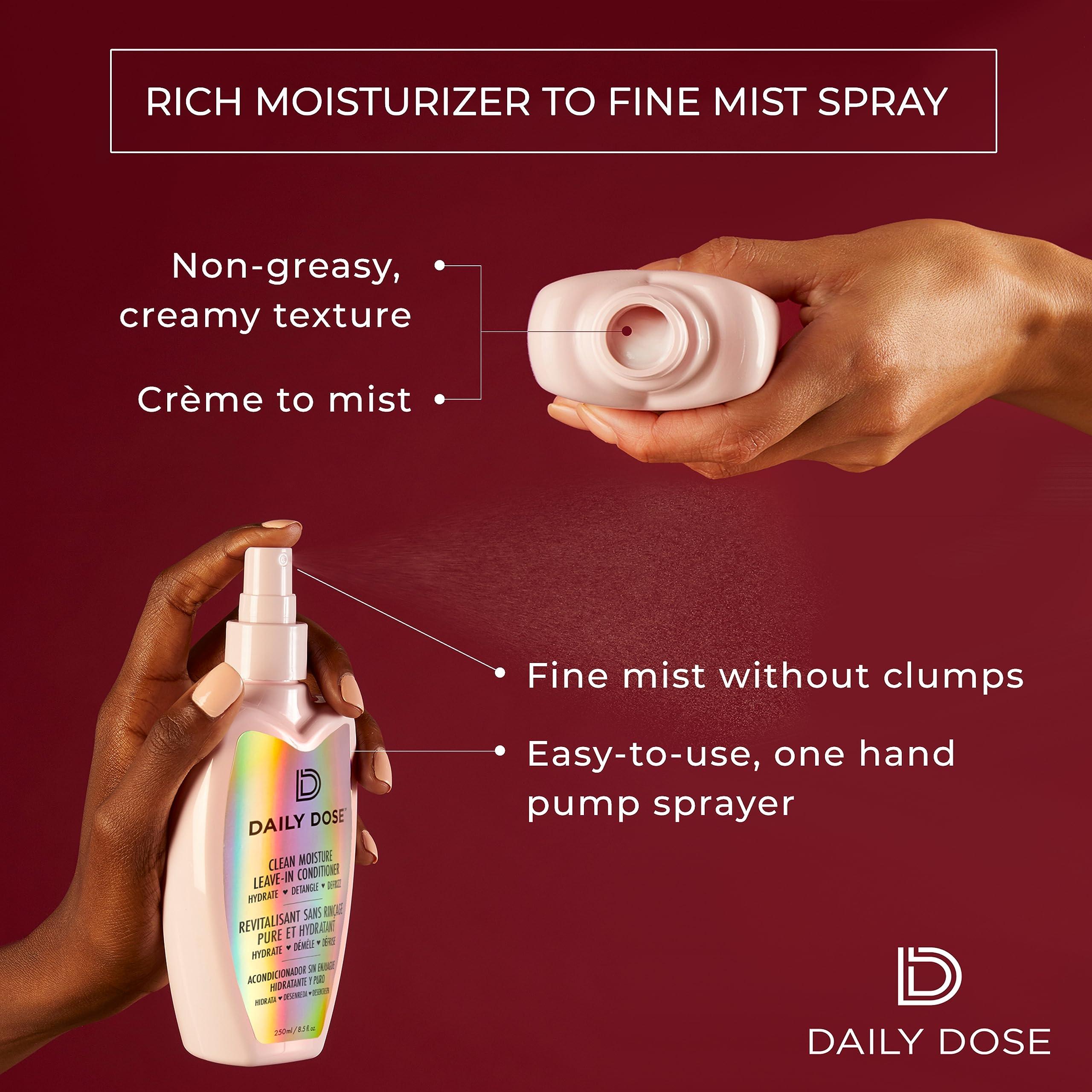 DAILY DOSE Daily Dose Miracle Moisture Spray Leave-In Conditioner Detangler, Paraben-Free, Phthalates-Free, Cruelty-Free, Vegan