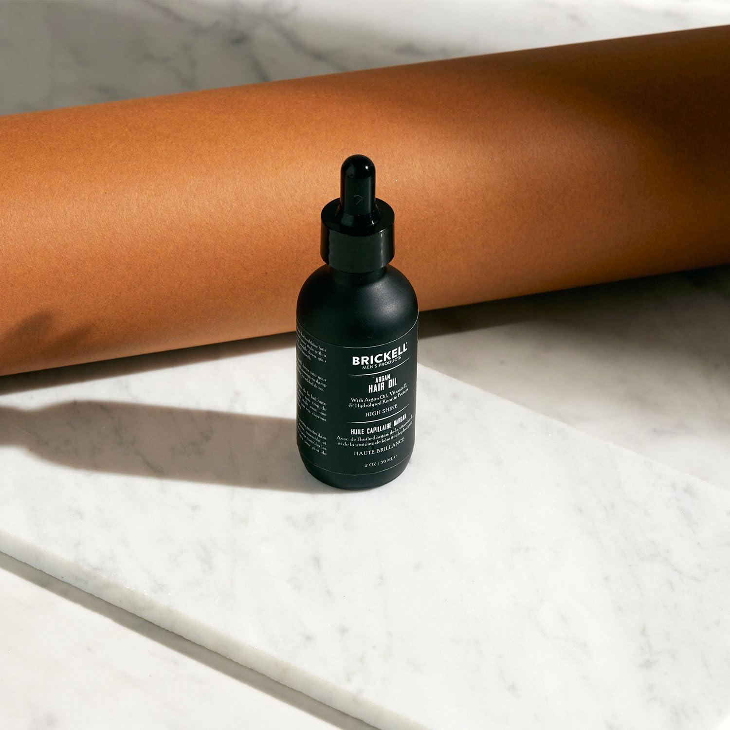 Brickell Men\'s Products Brickell Men\'s Argan Oil for Hair, Natural and Organic Hair Oil For Men, Lightweight Hair Treatment, 2 Ounce, Scented