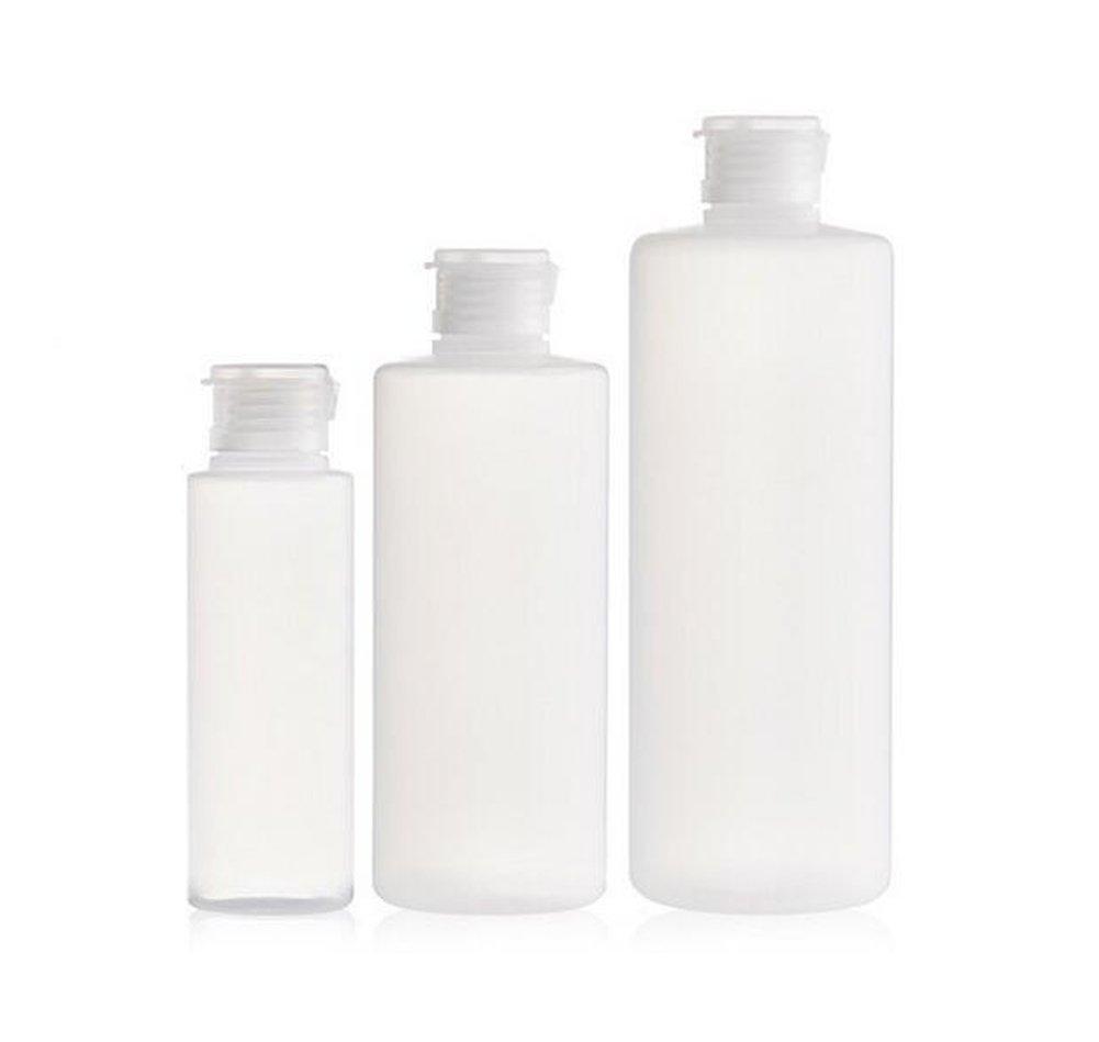 UPSTORE UPSTORE 2PCS Empty Refillable Plastic Clear Soft Tube Squeeze Bottle Jars With Flip Cover Cosmetic Makeup Packing Storage Holder Containers for Toner Lotion Shower Gel Cleaser Shampoo (200ml/6.8oz)