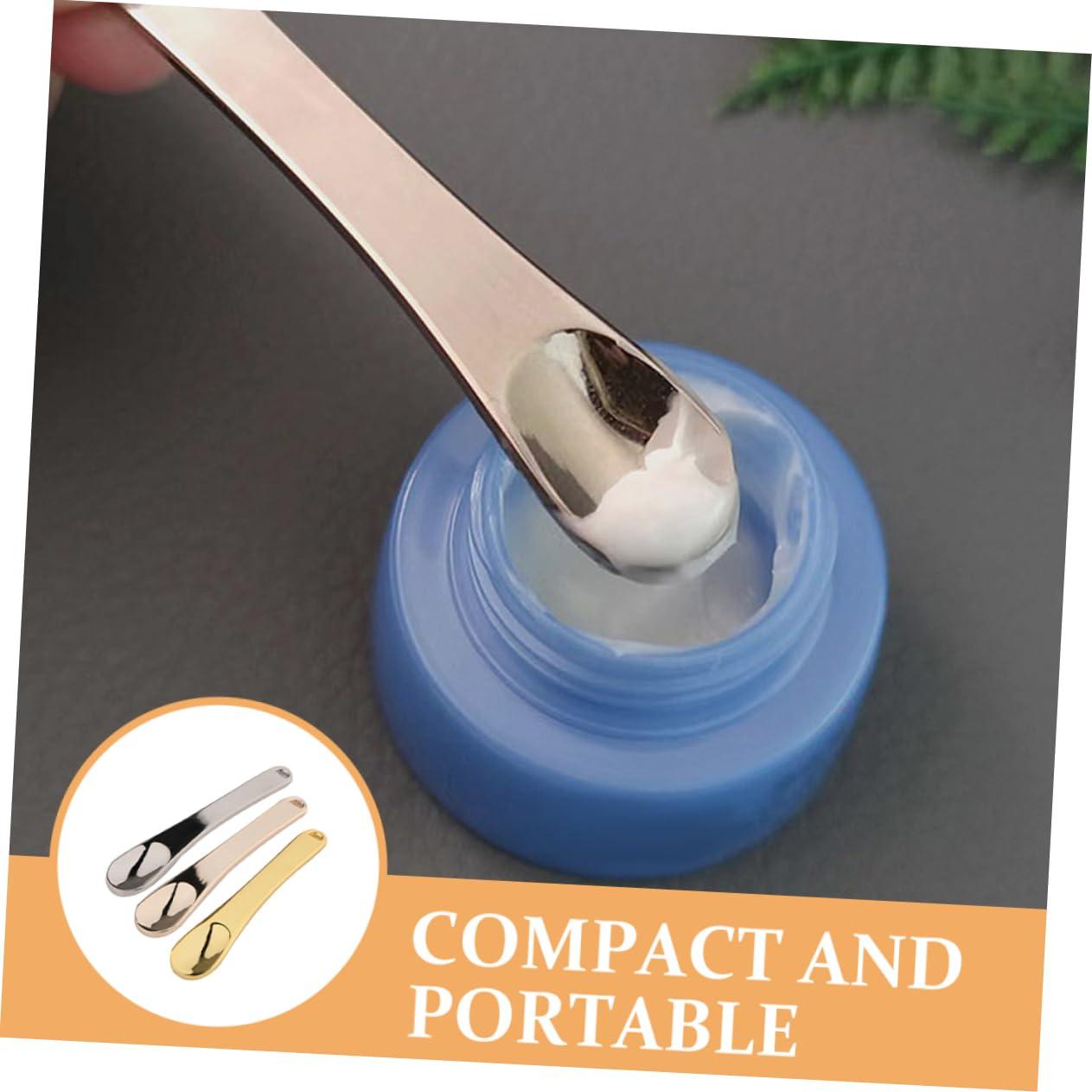 Gatuida Gatuida Cosmetic Spatula Makeup Scoop Spoons 3 Pack Face Cream Spatula Skincare Beauty Tool Cream Applicator Women\'s Cosmetics Spoon Zinc Alloy Makeup Spatulas