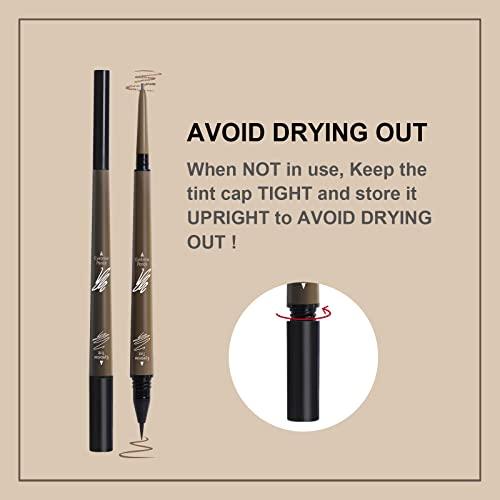 Music Flower Music Flower 2 in 1 Eyebrow Pencil - Waterproof & Long Lasting Liquid Eyebrow Pen - Dual Ended Pencil Fills and Defines Brow Tint with the Precision & Definition of Microblading, Brown